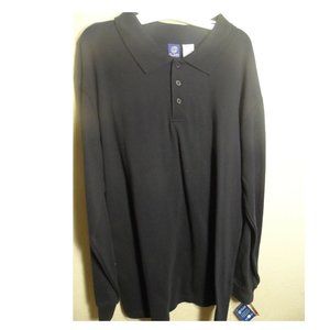 Boy's @ Class Long Sleeve Navy Pique Polo, Size: XXL (18/20)